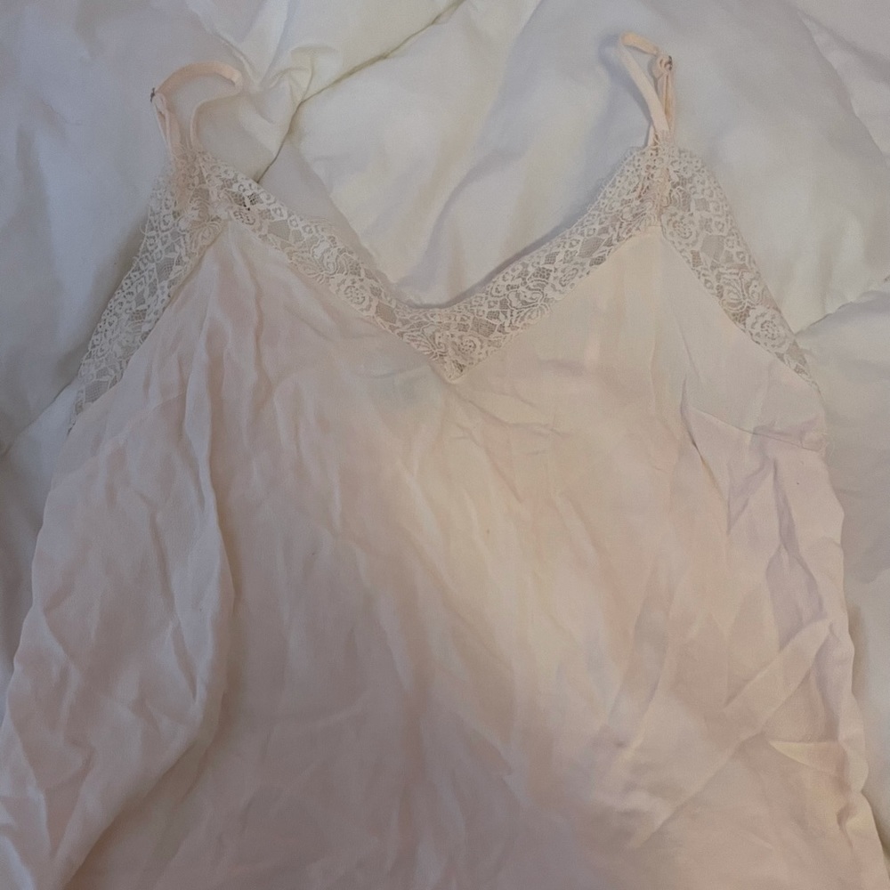slip lace trim slightly cropped cami top